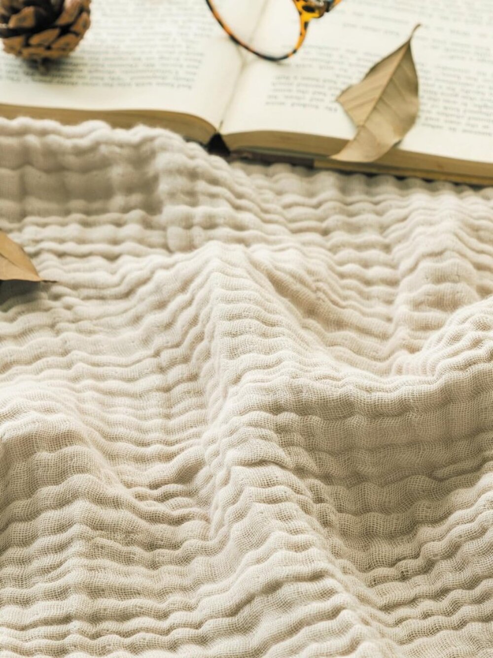 Muslin Blankets for Adults Twin Size Breathable Soft Beige 60" x 80"
